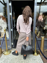 Leren rok "Lana" Taupe